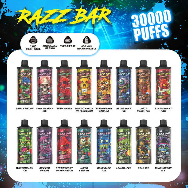 Razz Bar 30000 Puffs Disposable Vape - Image 8