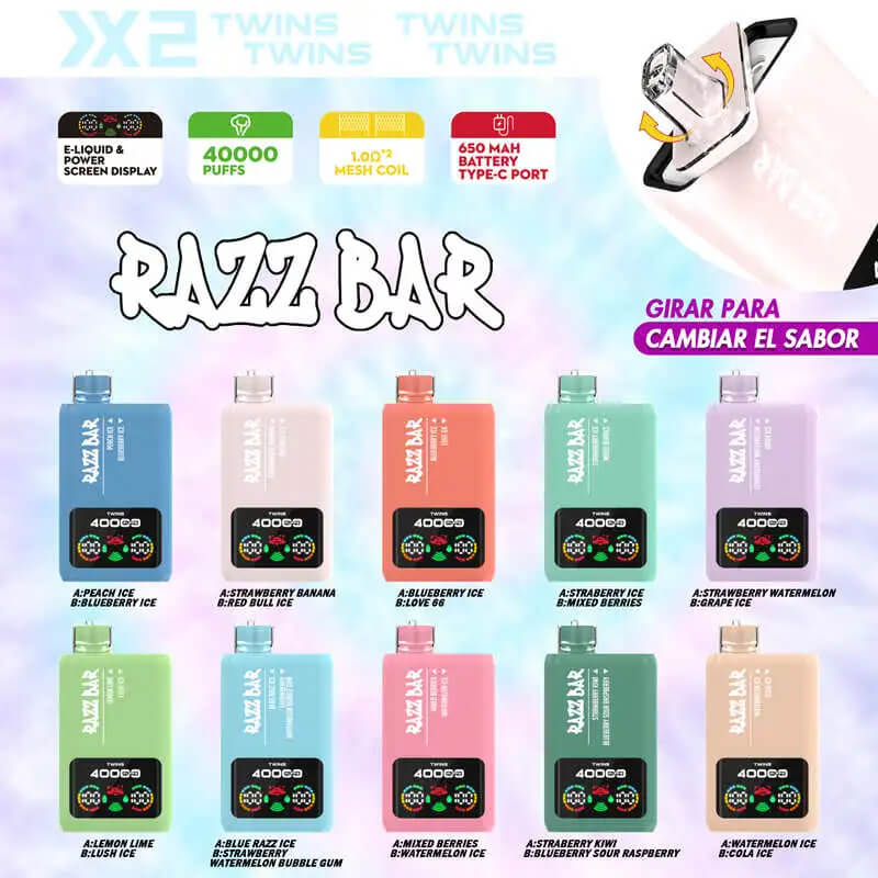 Razz Bar 40000 Double Flavors Disposable Vape - Image 3