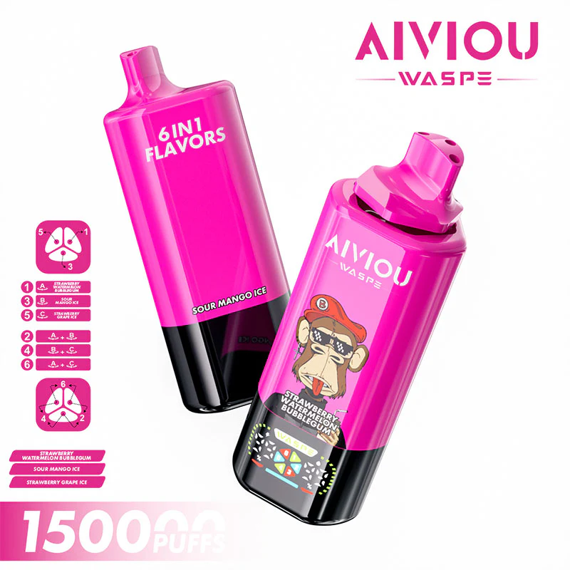 WASPE AIVIOU 150000 Puffs 6in1 Flavors Disposable Vape - Image 6